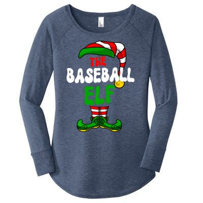 Baseball Elf Pajama Matching Group Christmas Holiday Women's Perfect Tri Tunic Long Sleeve Shirt