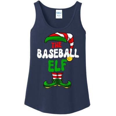 Baseball Elf Pajama Matching Group Christmas Holiday Ladies Essential Tank