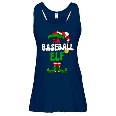 Baseball Elf Pajama Matching Group Christmas Holiday Ladies Essential Flowy Tank