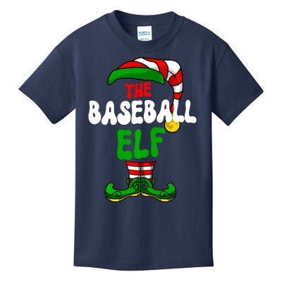 Baseball Elf Pajama Matching Group Christmas Holiday Kids T-Shirt