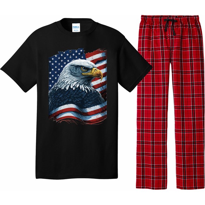 Bald Eagle Proud Patriotic American US Flag 4th Of July Pajama Set