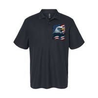 Bald Eagle Proud Patriotic American US Flag 4th Of July Softstyle Adult Sport Polo