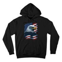 Bald Eagle Proud Patriotic American US Flag 4th Of July Tall Hoodie