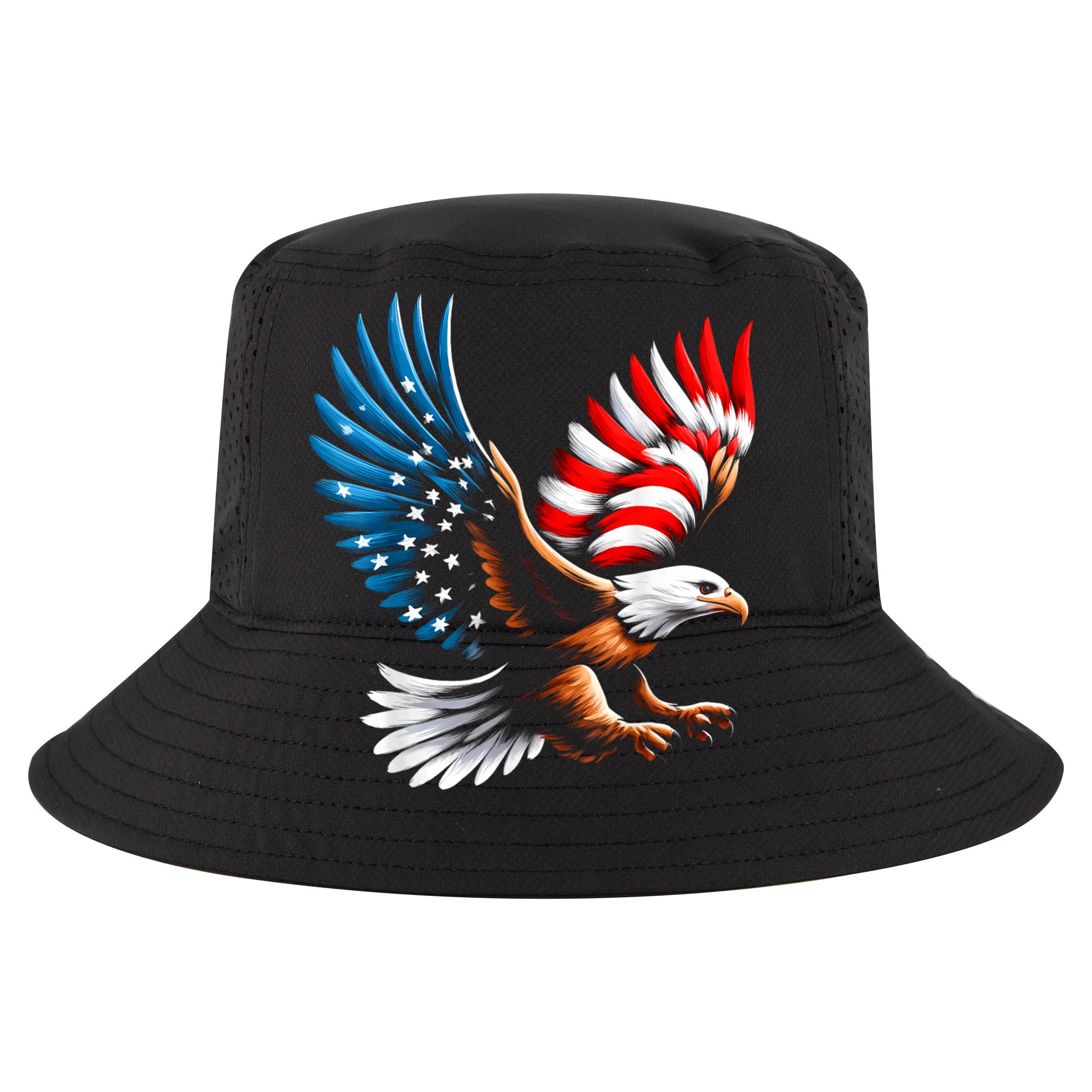 Bald Eagle & Patriotic American Flag 4th Of July Cooling Performance Crew T-Shirt