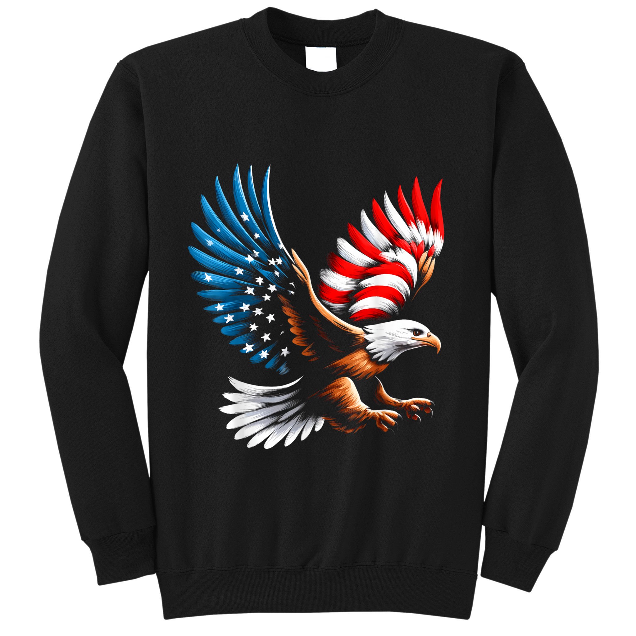 Bald Eagle & Patriotic American Flag 4th Of July Sweatshirt
