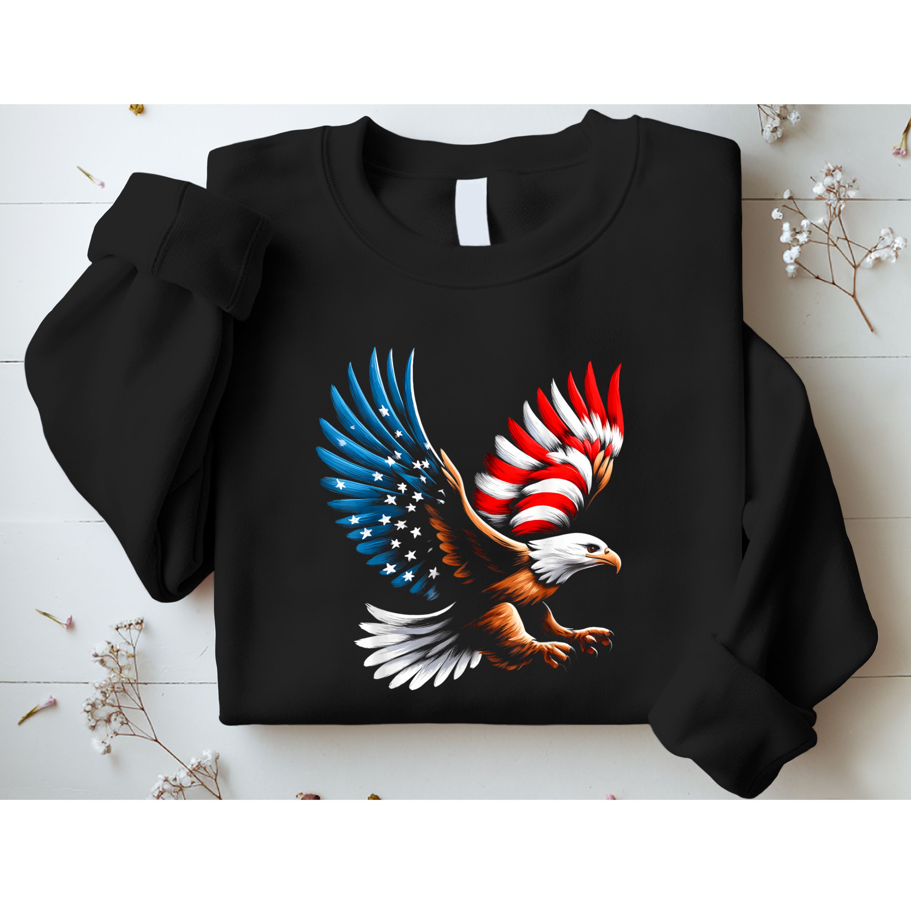 Bald Eagle & Patriotic American Flag 4th Of July Sweatshirt
