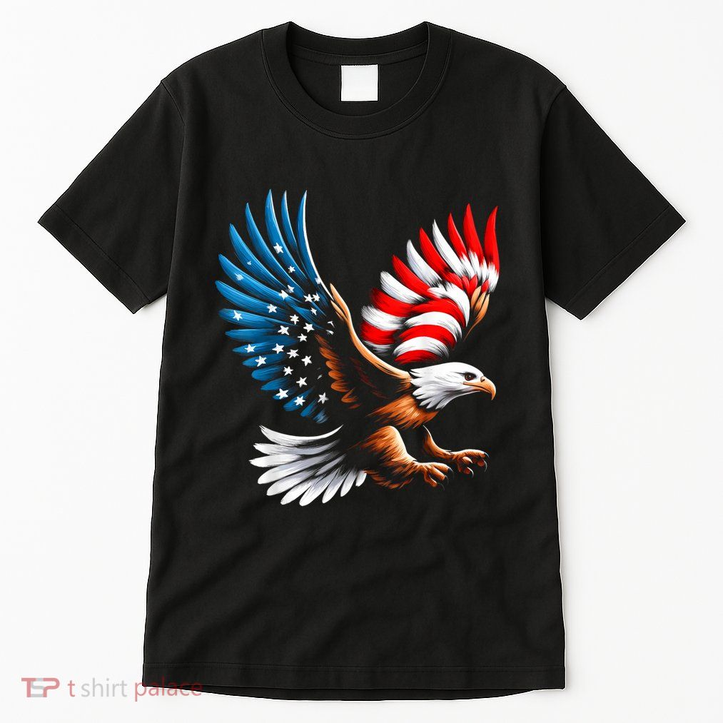 Bald Eagle & Patriotic American Flag 4th Of July Tall T-Shirt