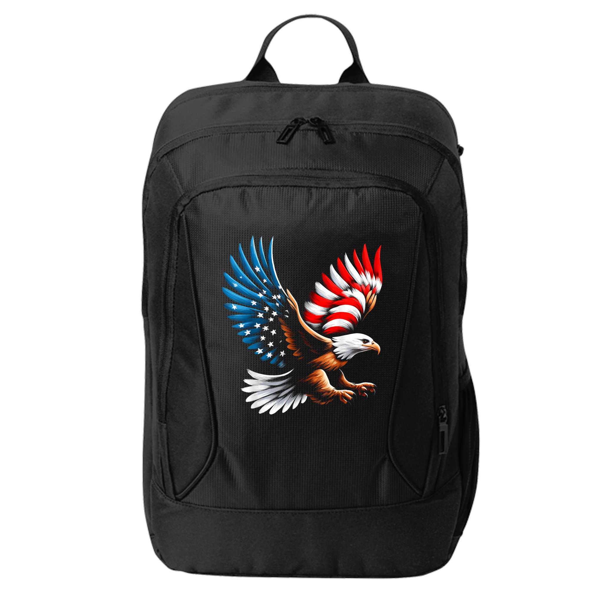 Bald Eagle & Patriotic American Flag 4th Of July City Backpack