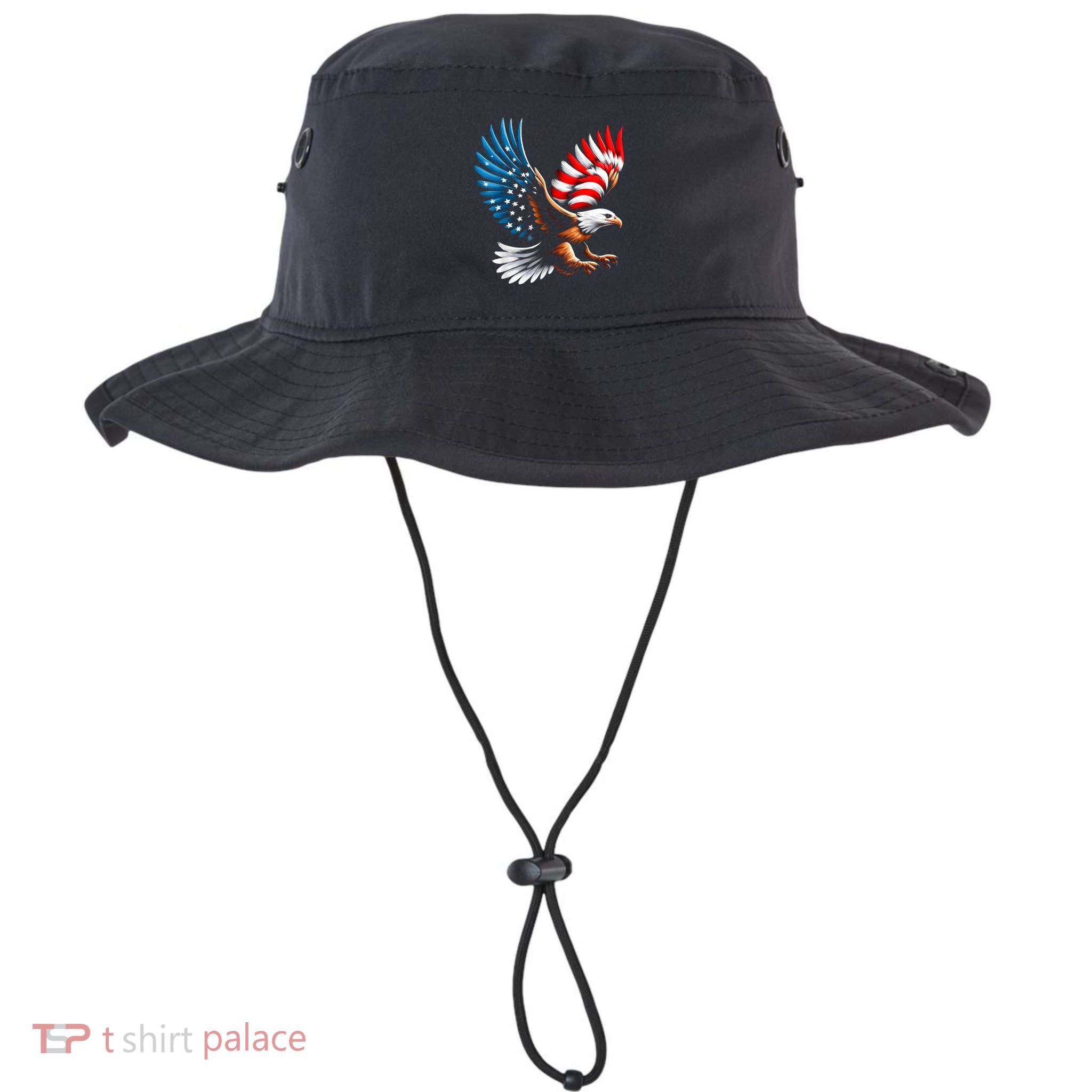 Bald Eagle & Patriotic American Flag 4th Of July Bucket Hat