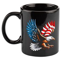 Bald Eagle & Patriotic American Flag 4th Of July 11oz C Handle Ceramic Mug
