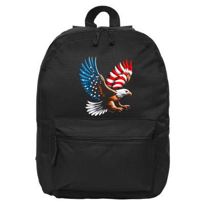 Bald Eagle & Patriotic American Flag 4th Of July 16 in Basic Backpack
