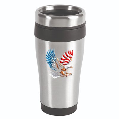 Bald Eagle & Patriotic American Flag 4th Of July 16oz Travel Tumbler