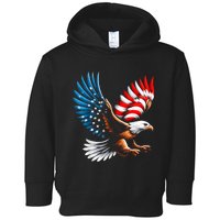 Bald Eagle & Patriotic American Flag 4th Of July Toddler Hoodie