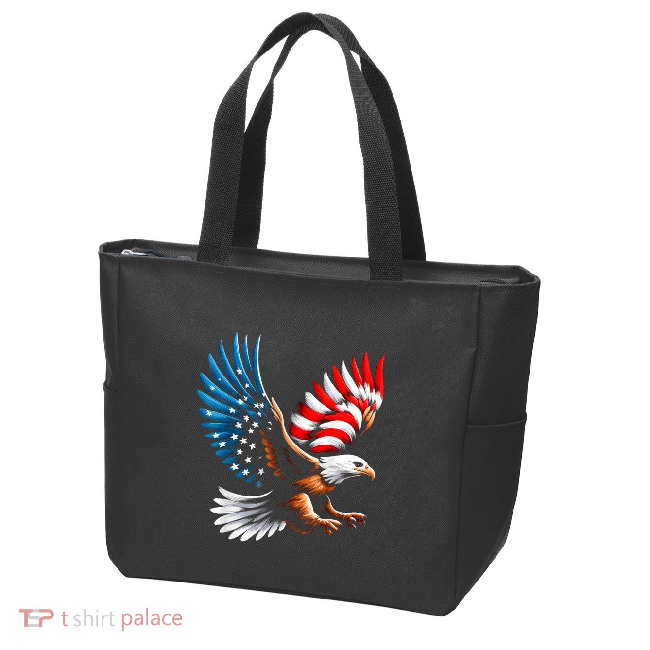 Bald Eagle & Patriotic American Flag 4th Of July Zip Tote Bag
