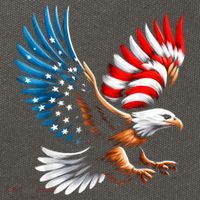 Bald Eagle & Patriotic American Flag 4th Of July Cotton Canvas Backpack