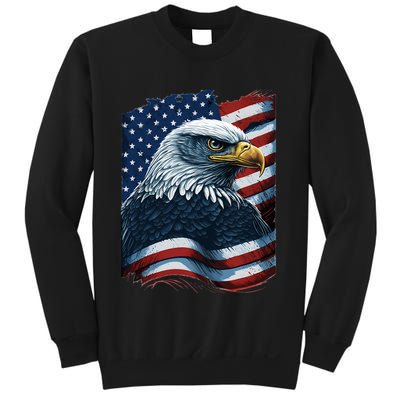 Bald Eagle Proud Patriotic American US Flag 4th Of July Sweatshirt