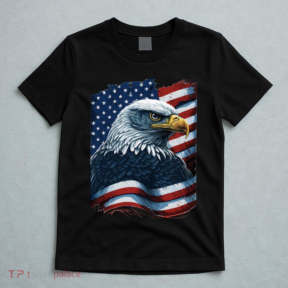 Bald Eagle Proud Patriotic American US Flag 4th Of July T-Shirt