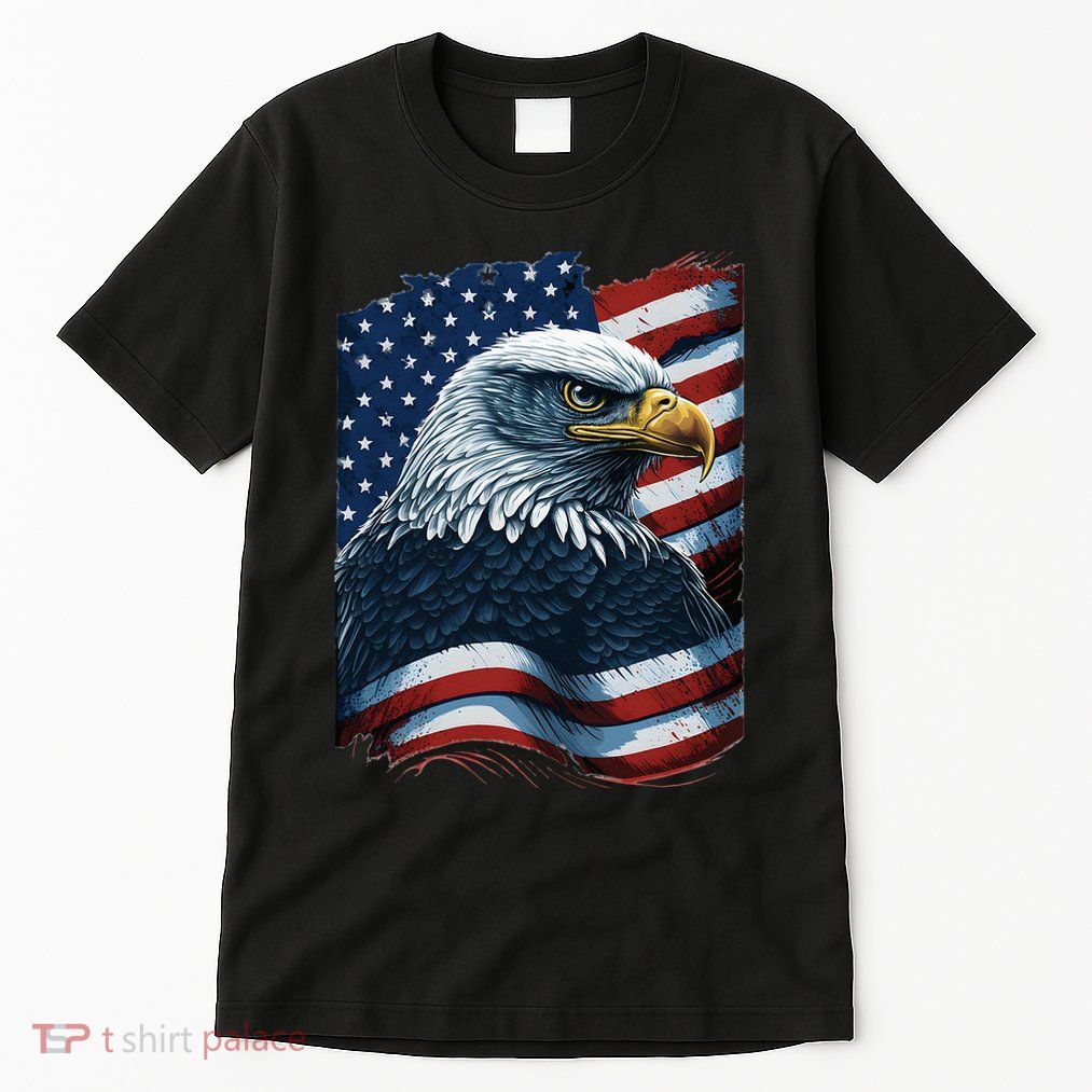 Bald Eagle Proud Patriotic American US Flag 4th Of July Tall T-Shirt