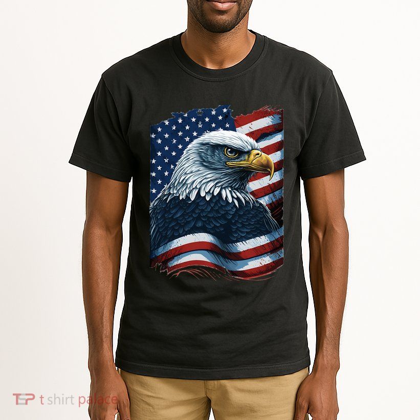 Bald Eagle Proud Patriotic American US Flag 4th Of July Tall T-Shirt