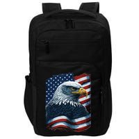 Bald Eagle Proud Patriotic American US Flag 4th Of July Impact Tech Backpack
