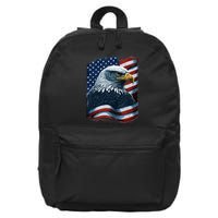 Bald Eagle Proud Patriotic American US Flag 4th Of July 16 in Basic Backpack