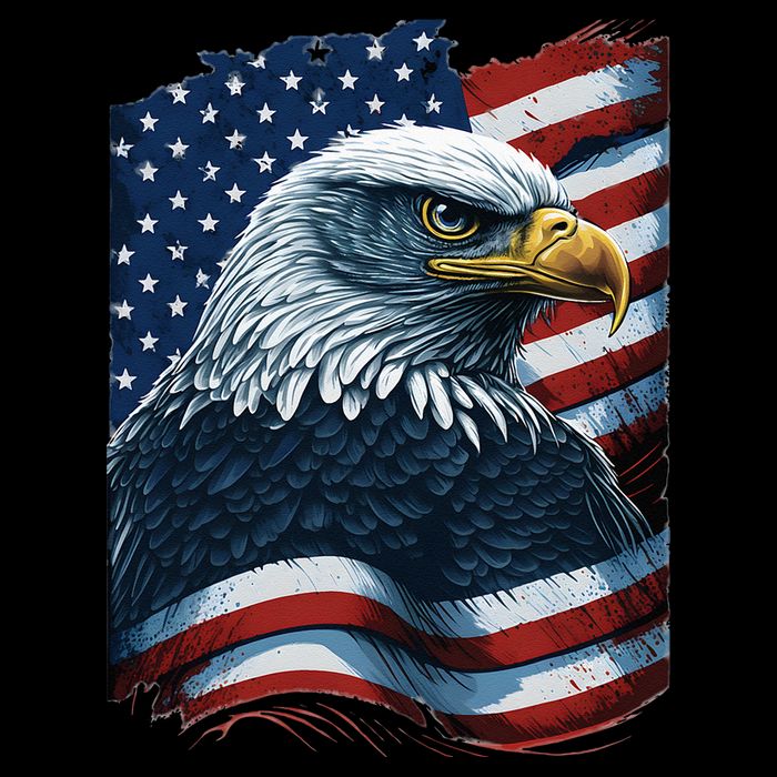 Bald Eagle Proud Patriotic American US Flag 4th Of July Poster