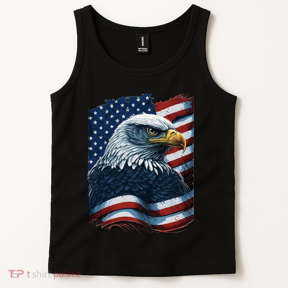 Bald Eagle Proud Patriotic American US Flag 4th Of July Tank Top