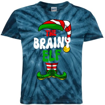 Brainy Elf Pajama Matching Group Christmas Holiday Kids Tie-Dye T-Shirt