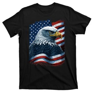 Bald Eagle Proud Patriotic American US Flag 4th Of July T-Shirt