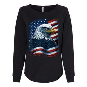 Bald Eagle Proud Patriotic American US Flag 4th Of July Womens California Wash Sweatshirt