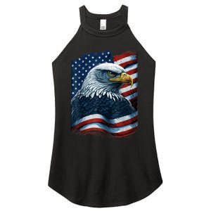 Bald Eagle Proud Patriotic American US Flag 4th Of July Women's Perfect Tri Rocker Tank