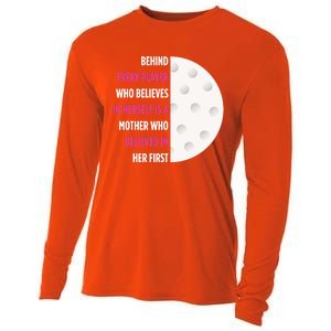 Behind Every Player Is A Mother Golf Gift Mom Golf Gift Cooling Performance Long Sleeve Crew