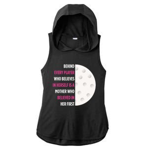 Behind Every Player Is A Mother Golf Gift Mom Golf Gift Ladies PosiCharge Tri-Blend Wicking Draft Hoodie Tank