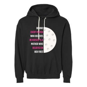 Behind Every Player Is A Mother Golf Gift Mom Golf Gift Garment-Dyed Fleece Hoodie