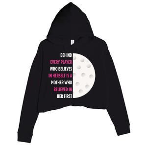 Behind Every Player Is A Mother Golf Gift Mom Golf Gift Crop Fleece Hoodie