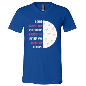 Behind Every Player Is A Mother Golf Gift Mom Golf Gift V-Neck T-Shirt