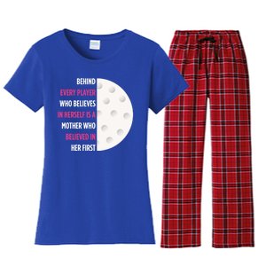 Behind Every Player Is A Mother Golf Gift Mom Golf Gift Women's Flannel Pajama Set