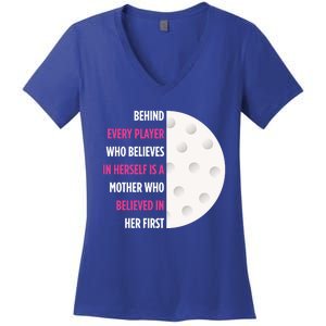 Behind Every Player Is A Mother Golf Gift Mom Golf Gift Women's V-Neck T-Shirt