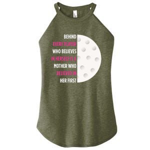 Behind Every Player Is A Mother Golf Gift Mom Golf Gift Women's Perfect Tri Rocker Tank