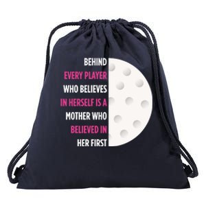 Behind Every Player Is A Mother Golf Gift Mom Golf Gift Drawstring Bag