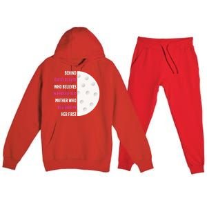 Behind Every Player Is A Mother Golf Gift Mom Golf Gift Premium Hooded Sweatsuit Set