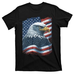 Bald Eagle Proud Patriotic American Us Flag 4th Of July T-Shirt