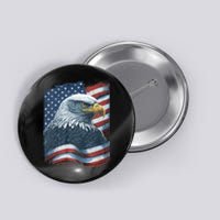 Bald Eagle Proud Patriotic American Us Flag 4th Of July Button