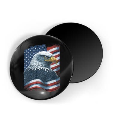 Bald Eagle Proud Patriotic American Us Flag 4th Of July Magnet