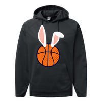 Basketball Easter Rabbit Bunny funny easter day Performance Fleece Hoodie