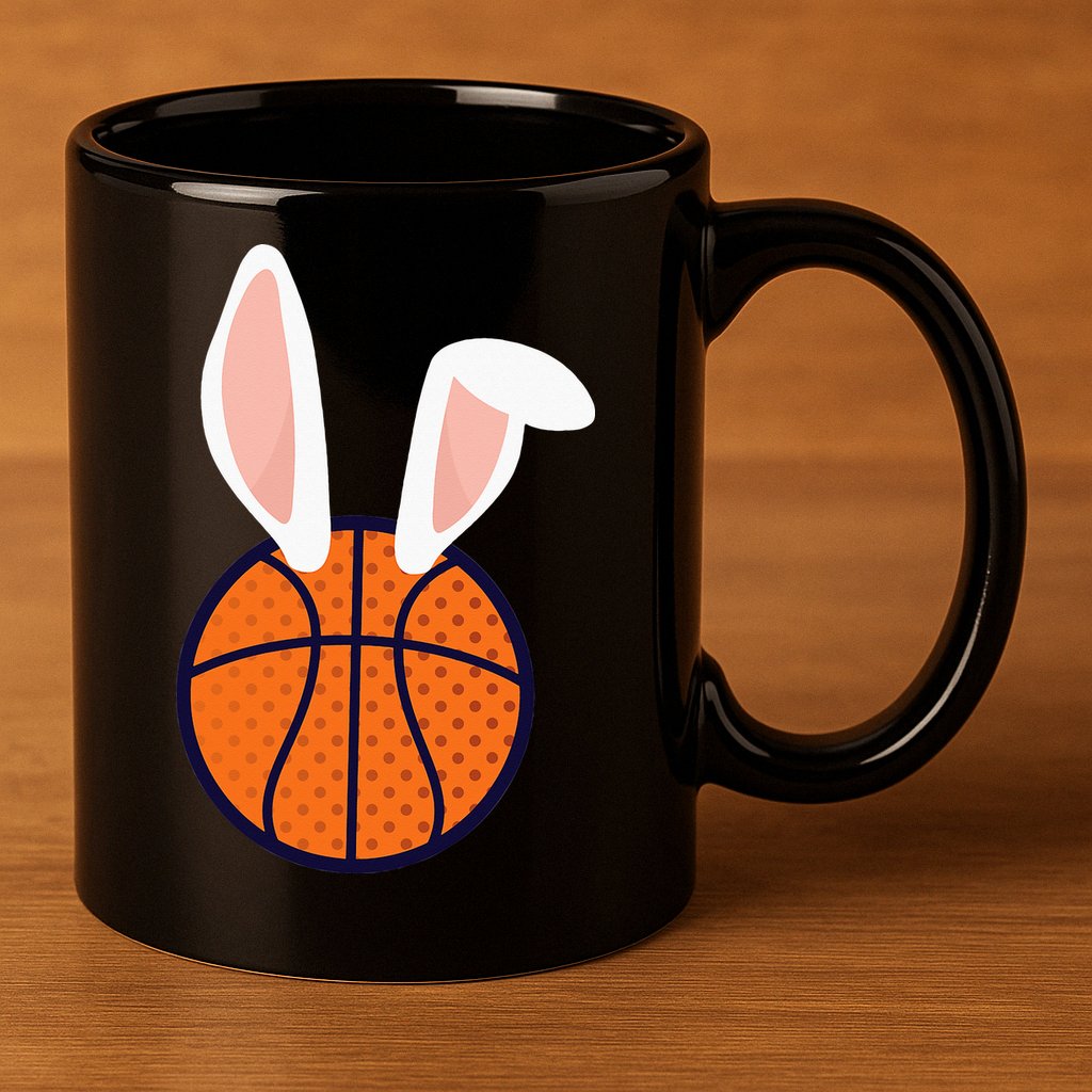 Basketball Easter Rabbit Bunny funny easter day 11oz C Handle Ceramic Mug