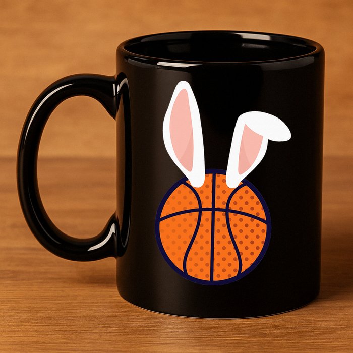 Basketball Easter Rabbit Bunny funny easter day 11oz C Handle Ceramic Mug