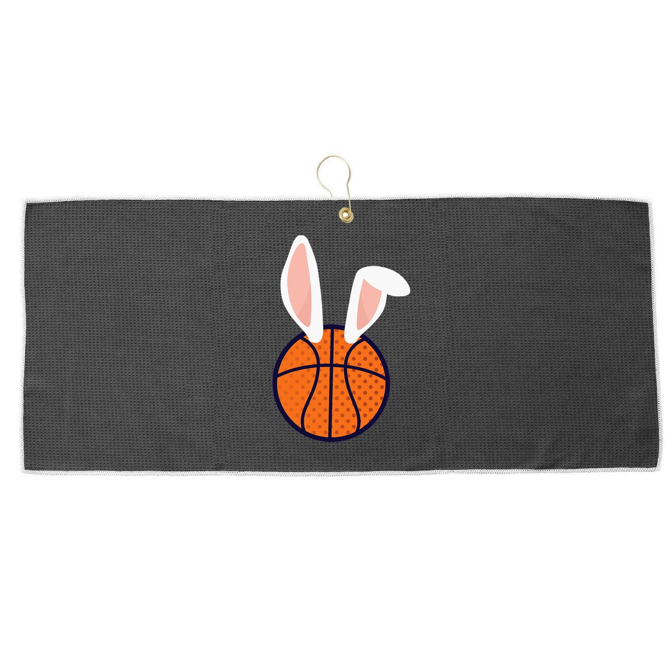 Basketball Easter Rabbit Bunny funny easter day Large Microfiber Waffle Golf Towel
