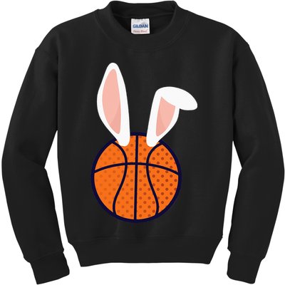 Basketball Easter Rabbit Bunny funny easter day Kids Sweatshirt