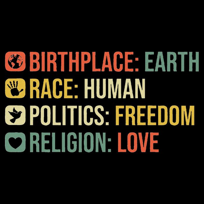Birthplace Earth Race Human Politics Freedom Religion Love Poster